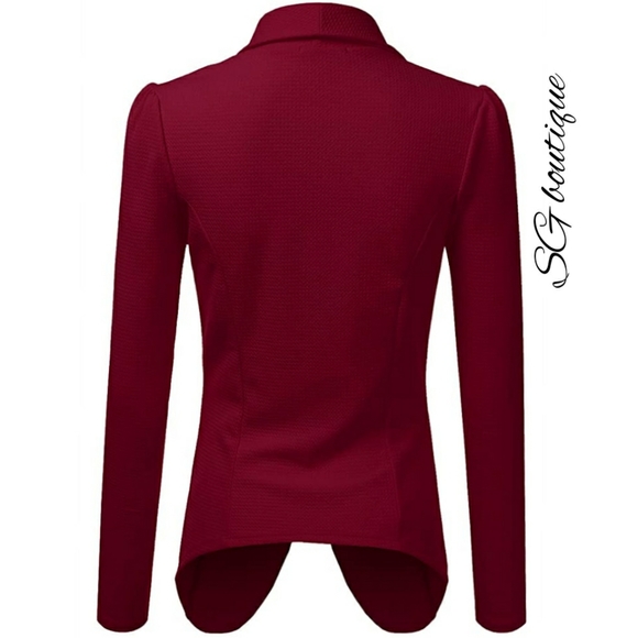 🆕⭐ Burgundy wine red waterfall blazer - Picture 2 of 6